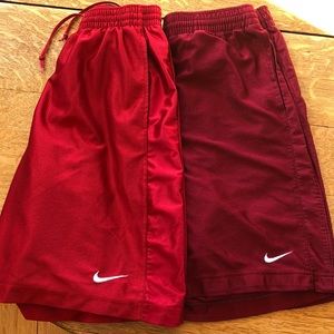Red Nike basketball shorts